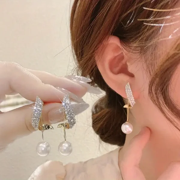 Elegant Crystal Long Tassel Drop Earrings