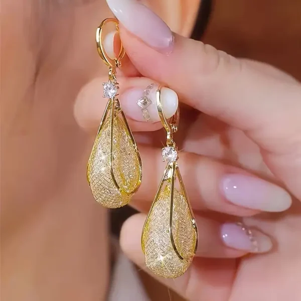 Elegant 14K Golden Plated Teardrop Drop & Dangle Earrings